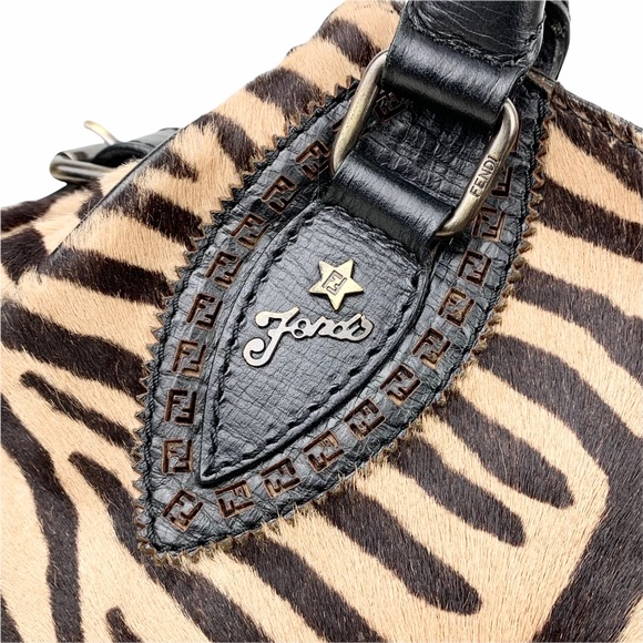 FENDI Zebra-Print Calf Hair Bag Du Jour - Picture 3 of 16